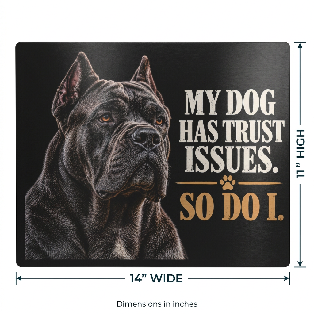 Cane Corso -kyltin mittakuva