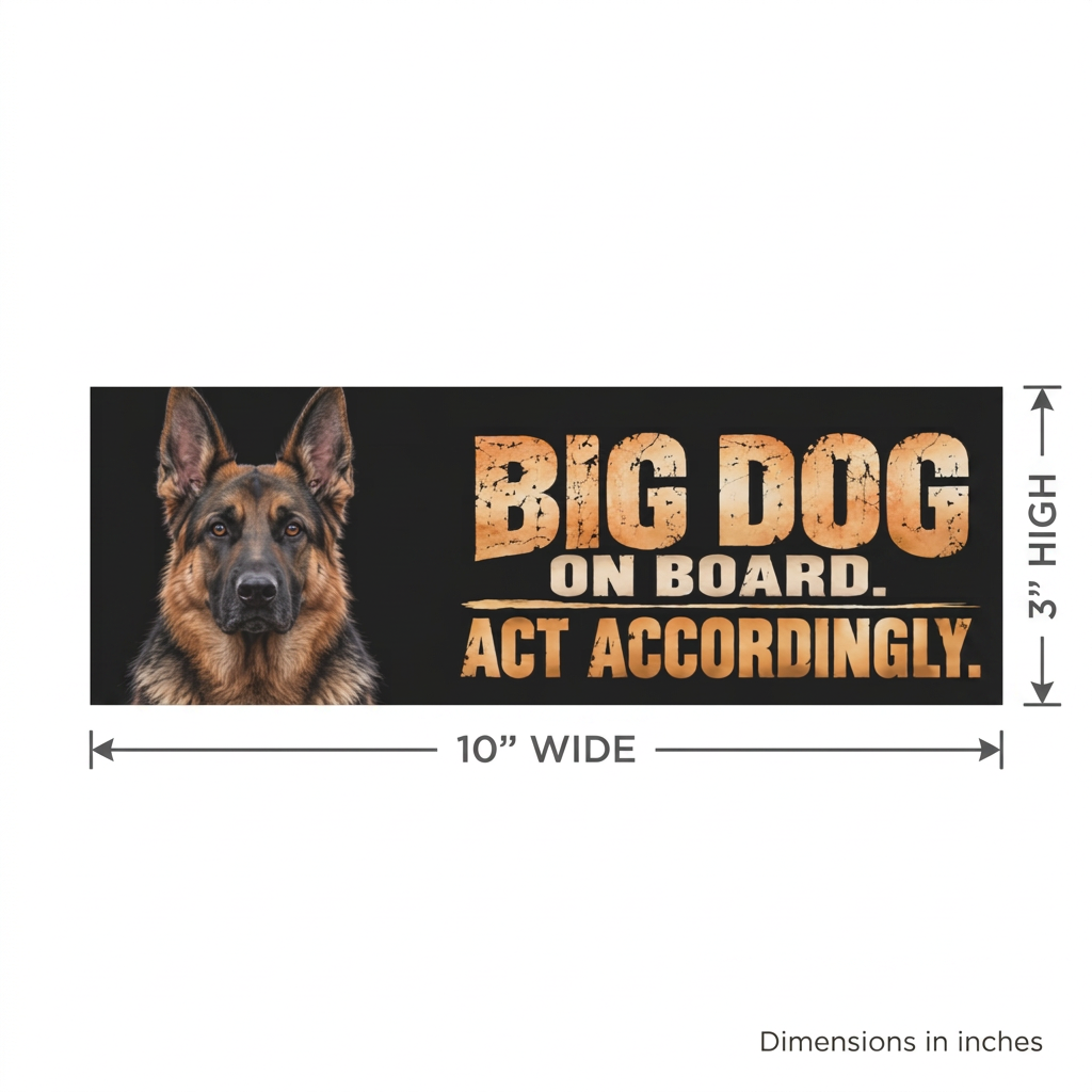 German Shepherd -magneetin mittakuva, 10 × 3 tuumaa
